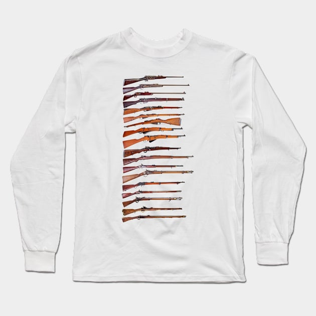 Old Vintage Sniper Rifle Long Sleeve T-Shirt by Aim For The Face